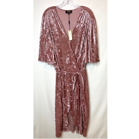 NWT Alexia Admor crushed velvet rose wrap dress 3X - Picture 5 of 10